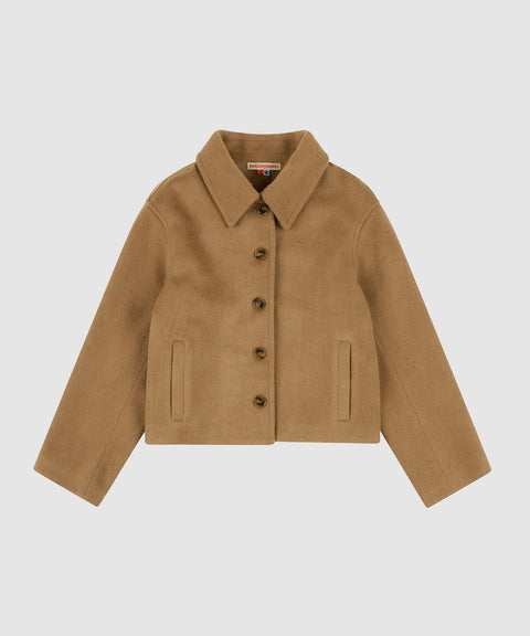 Wool Blend Crop Coat
