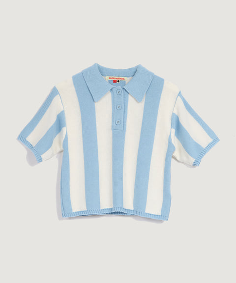 Polo a righe in maglia