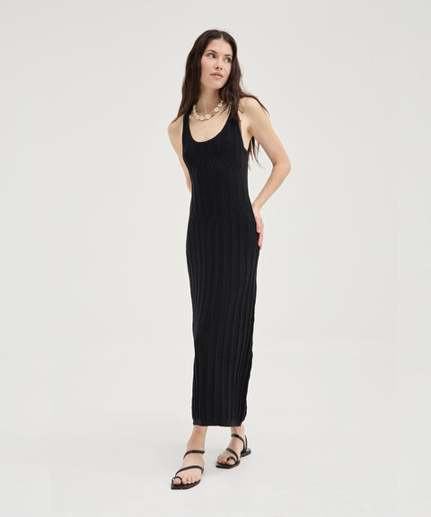 Robe en tricot contrasté