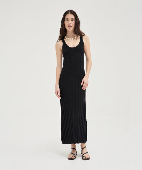 Robe en tricot contrasté