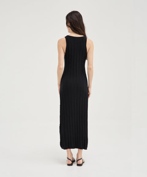 Robe en tricot contrasté