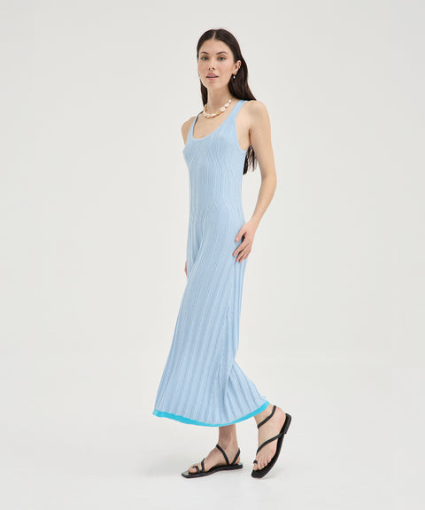 Robe en tricot contrasté