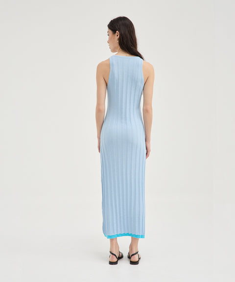 Robe en tricot contrasté