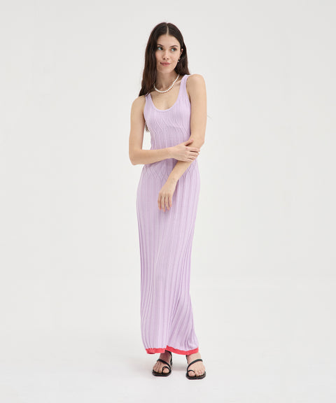 Robe en tricot contrasté