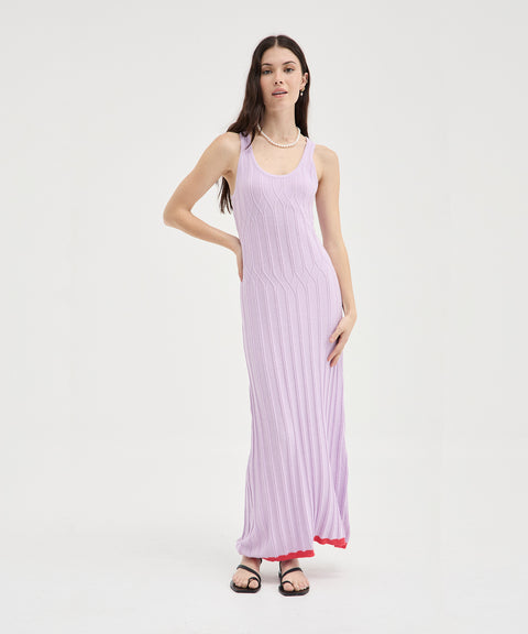 Robe en tricot contrasté