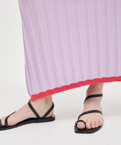 Robe en tricot contrasté