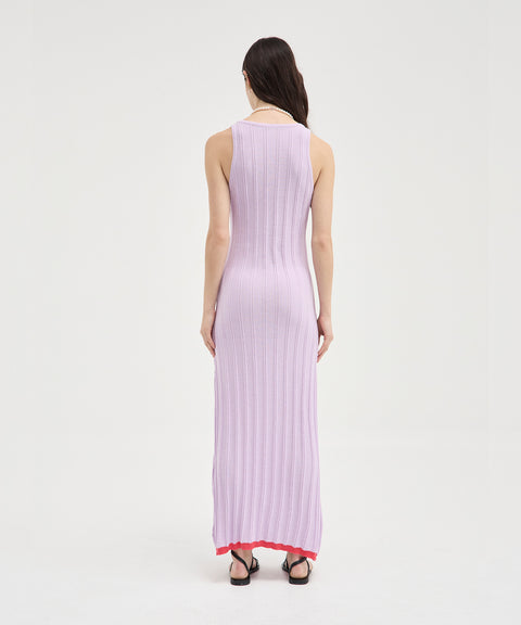 Robe en tricot contrasté