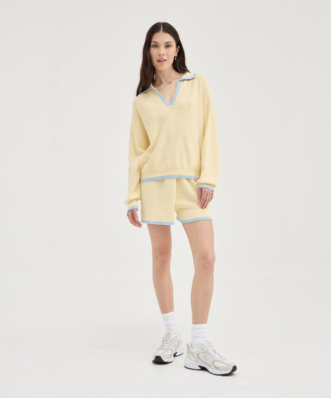 Contrast Polo Knit