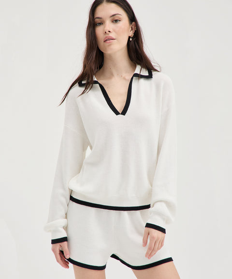 Contrast Polo Knit