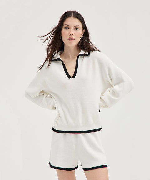 Contrast Polo Knit