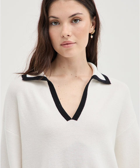 Contrast Polo Knit
