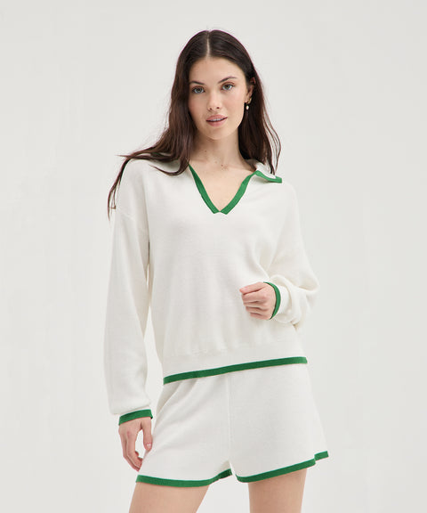 Contrast Polo Knit