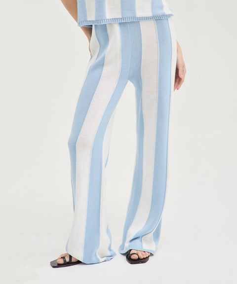 Pantalon en tricot rayé