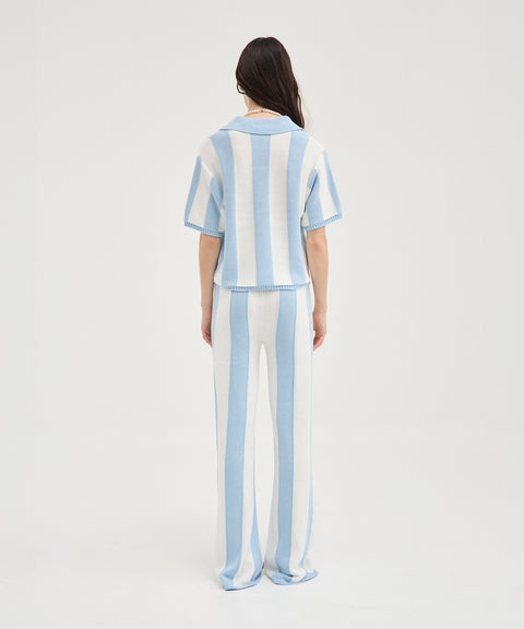 Pantalon en tricot rayé