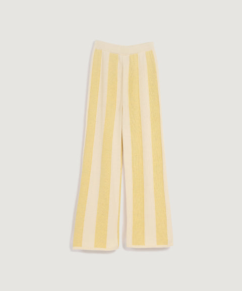 Pantalon en tricot rayé