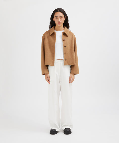 Wool Blend Crop Coat