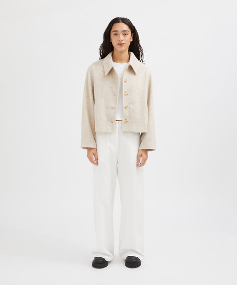 Wool Blend Crop Coat