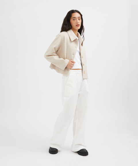 Wool Blend Crop Coat