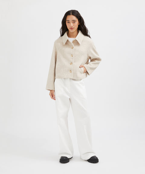 Wool Blend Crop Coat