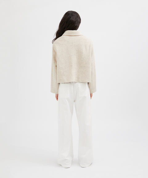 Wool Blend Crop Coat