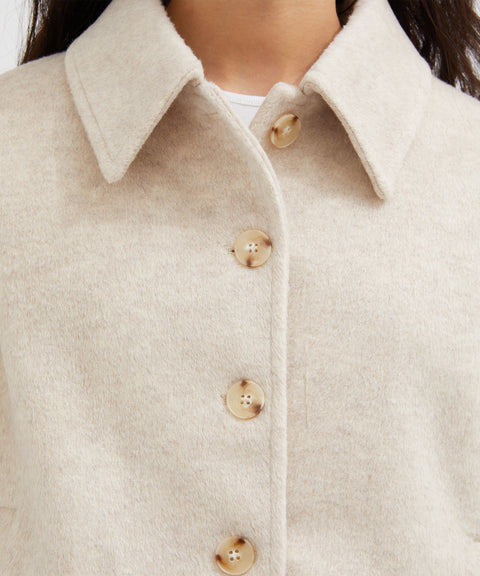 Wool Blend Crop Coat