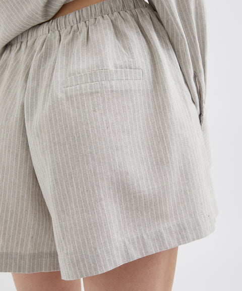 Striped Linen Shorts