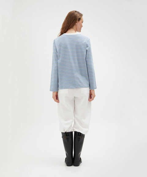 Cotton Striped Long Sleeve Top