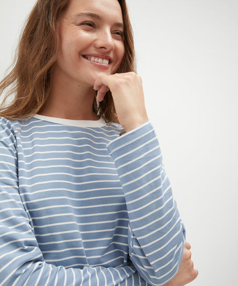 Cotton Striped Long Sleeve Top