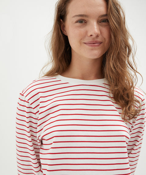 Cotton Striped Long Sleeve Top