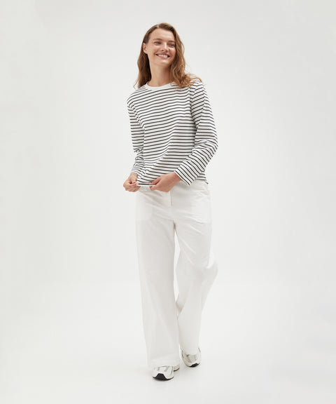 Cotton Striped Long Sleeve Top