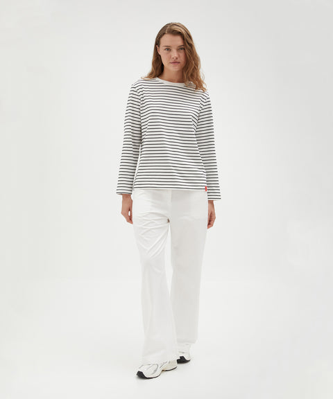 Cotton Striped Long Sleeve Top