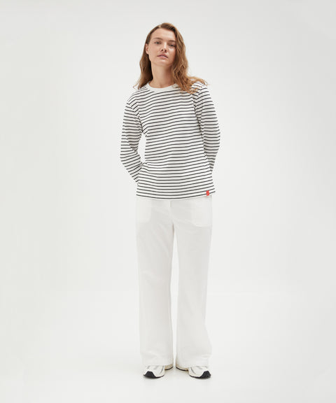 Cotton Striped Long Sleeve Top