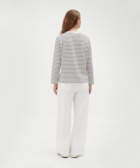 Cotton Striped Long Sleeve Top