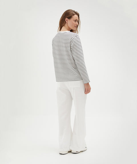 Cotton Striped Long Sleeve Top