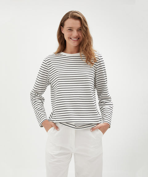 Cotton Striped Long Sleeve Top