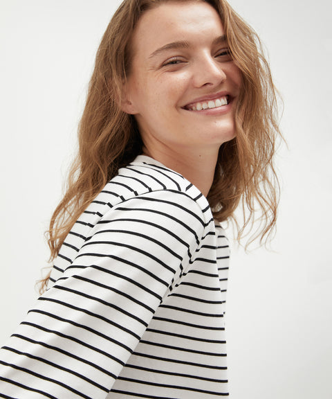 Cotton Striped Long Sleeve Top