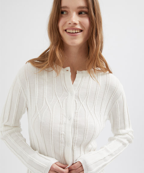 Buttoned Knit Cardigan