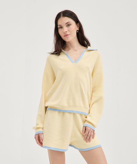 Contrast Polo Knit