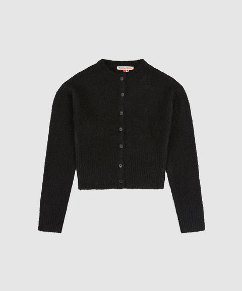Fluffy Knit Cardigan Black Holiday Shop – HolidayShop
