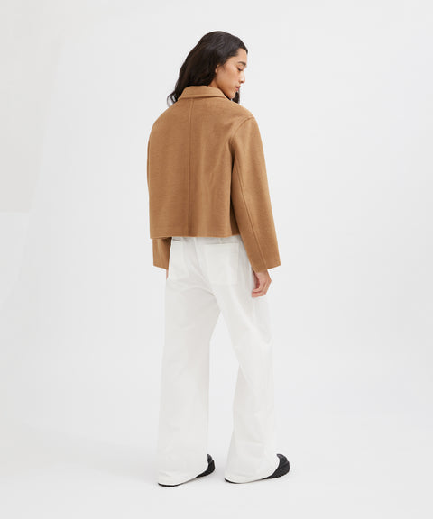Wool Blend Crop Coat