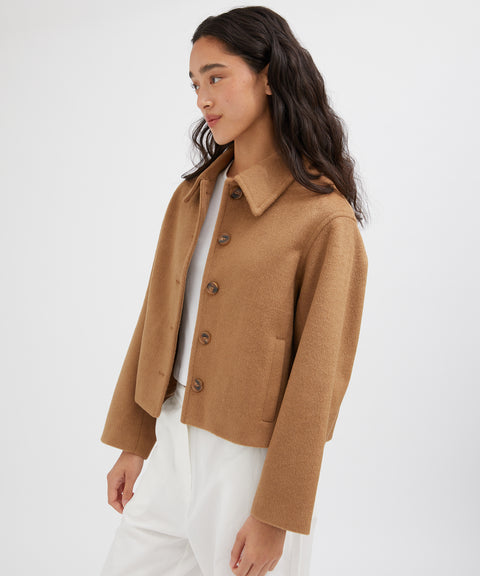 Wool Blend Crop Coat