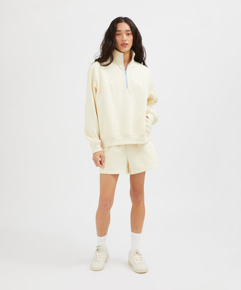 Contrast Half Zip Sweat