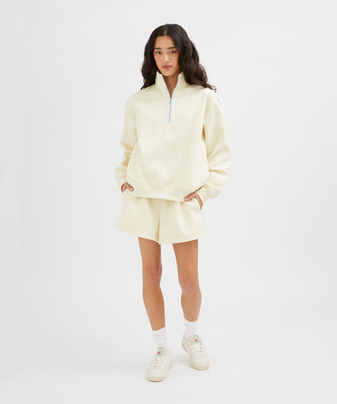 Contrast Half Zip Sweat