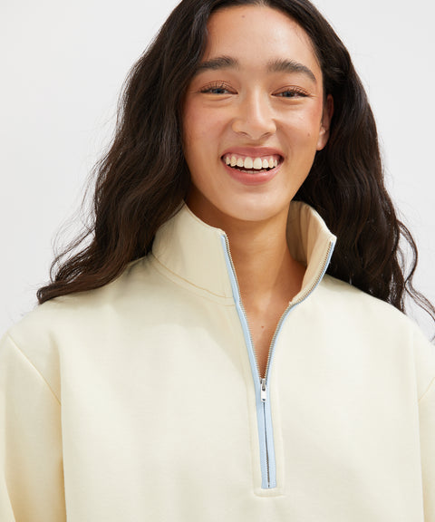 Contrast Half Zip Sweat
