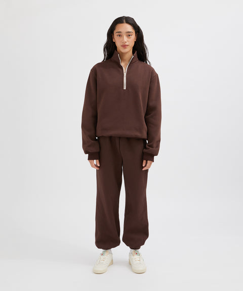 Contrast Half Zip Sweat
