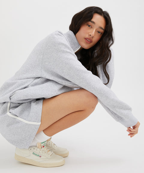 Contrast Half Zip Sweat