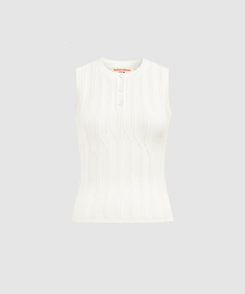 Buttoned Knit Tank
